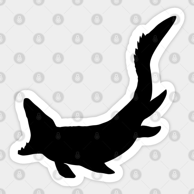 Mosasaurus Dinosaur Silhouette Sticker by KayBee Gift Shop